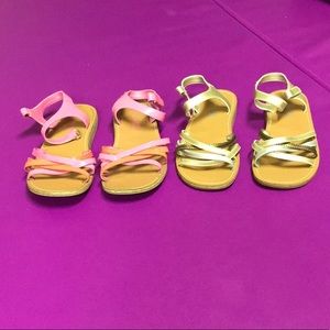 2 Open-Toed Strap Sandals